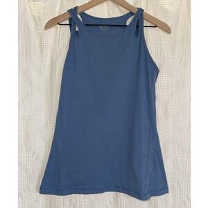 Athleta Shanti Asana Tank Top Blue Double Cross Strap Yoga Activewear Medium